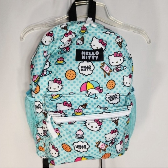 NWT Sanrio Hello Kitty Bioworld Backpack Blue White Pink Ice Cream Cookies Cake - Picture 1 of 14